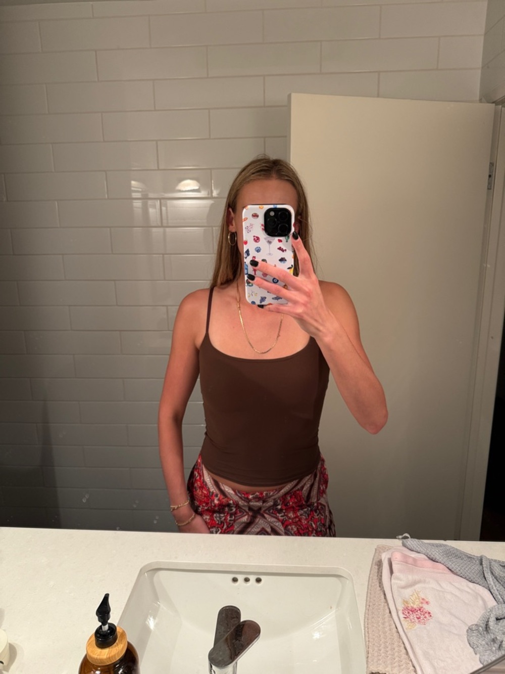 SKIMS Brown Spaghetti-Strap Camisole